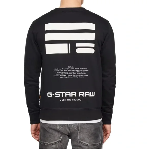 NWT G-Star Raw Mens The Raw Definition Black Cotton knit Sweater Size Large - Picture 2 of 14